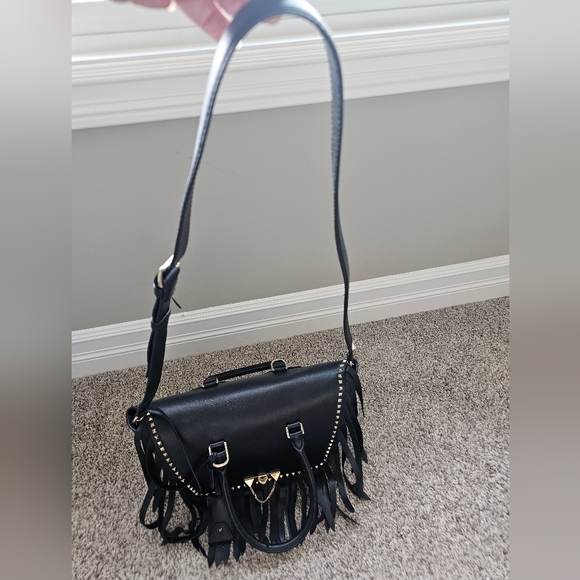 Valentino Garavani Demi Lune Rockstud Fringe Satchel Bag - Picture 6 of 14